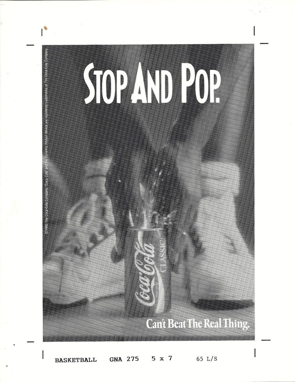 Coca Cola Photo Sheet Print Ads Can't Beat the Real Thing  Baseball Stop & Pop - £0.79 GBP