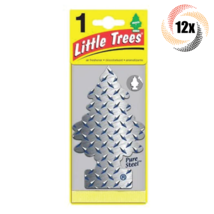 12x Packs Little Trees Single Pure Steel Scent Hanging Trees | Prevents Odor - £12.73 GBP
