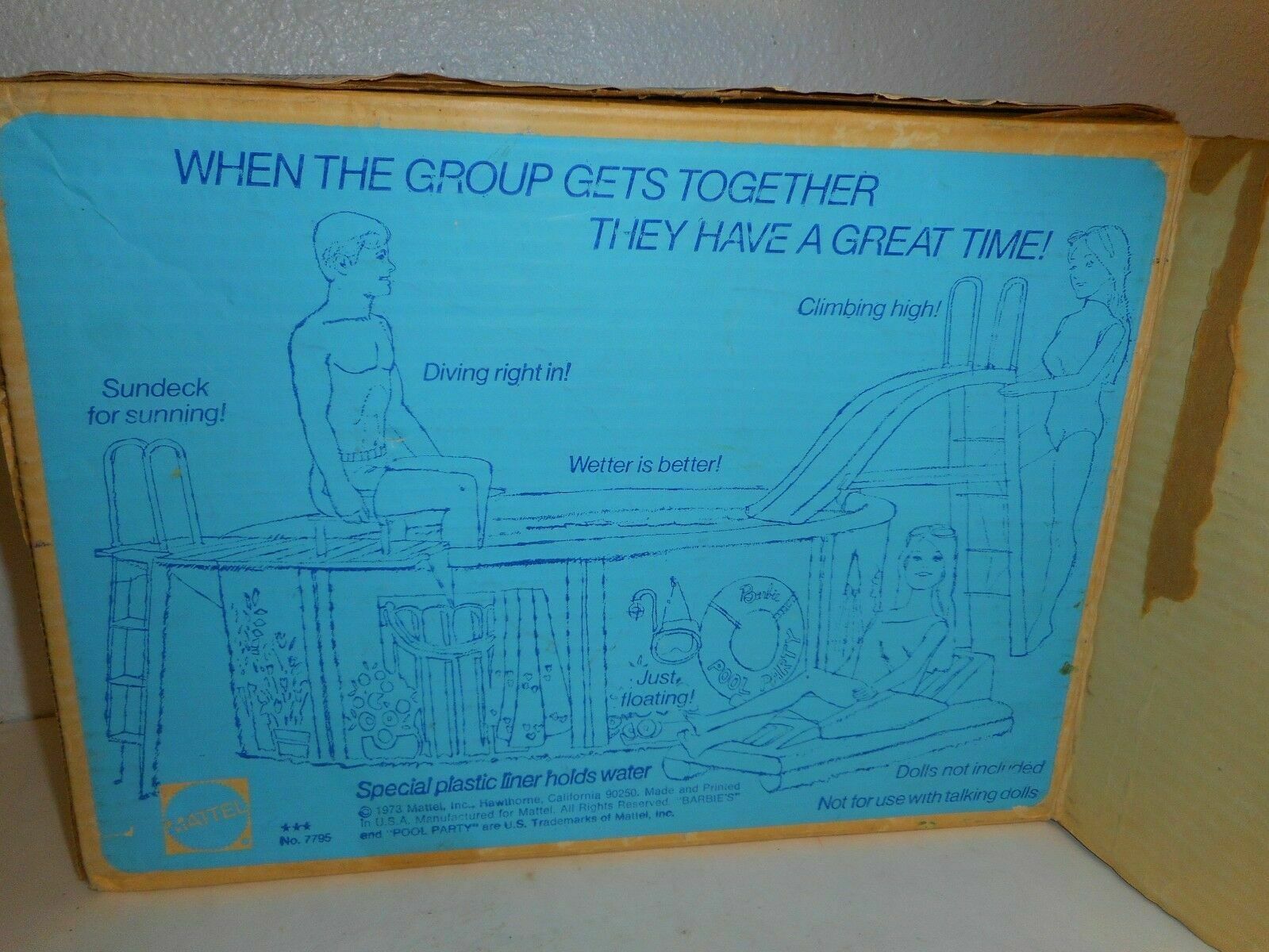 Vintage Mattel 1973 Barbie's Pool Party with Box No. 7795 missing a few parts Item image 4