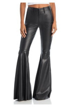 Black Leather Pants Women Soft Lambskin Leather Bell Bottom Pants - £125.69 GBP