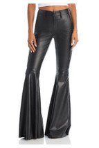 Black Leather Pants Women Soft Lambskin Leather Bell Bottom Pants - £118.87 GBP