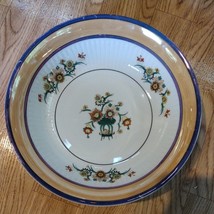 Serving Bowl Bavaria Gold Luster Cobalt Rim Floral Early 1900s Vintage - $24.31