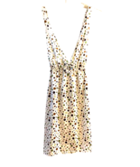 silky low cut polka dot sleeveless summer mini dress SMALL - $27.08 CAD