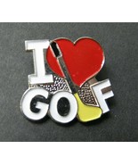 I LOVE GOLF GOLFING HEART NOVELTY LOGO GOLFER LAPEL PIN BADGE 1 INCH - £4.13 GBP