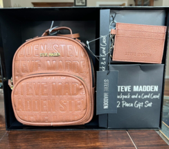 STEVE MADDEN Mini logo Backpack Key Chain Card Wallet Purse Box Gift Set - £43.52 GBP