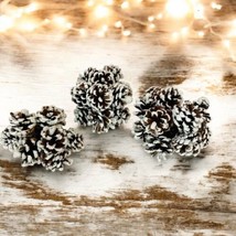 3 Mini Snow Frosted Pinecones Christmas Ornaments Country Cabin Decor  Vintage - $14.84