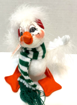 Annalee Doll  2006 Winter Ducky with Green White Striped Scarf 7&quot; Christmas - £19.56 GBP