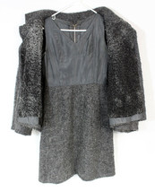 RARE VIntage Stop Senes ROME Gray Curled Wool Womens Dress Swing Jacket Outfit - £79.37 GBP