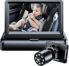 Baby Car Mirror Rear Facing Seat with Wide Crystal Clear baby car monitor 1080p - £62.94 GBP