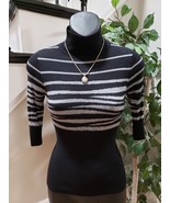 Express Design Studio Women Black 100% Rayon High Neck Half Sleeve Sweat... - $483.42 MXN