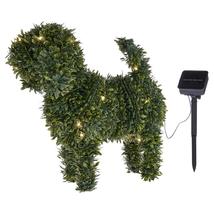 NEW Boxwood Dog Solar LED Lighted Outdoor Topiary 15 in. faux greenery p... - $49.95