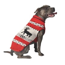Red Reindeer Shawl Knit Dog Sweater Chilly Dog Hand Knit Wool  XXS-XXXL ... - $30.68+