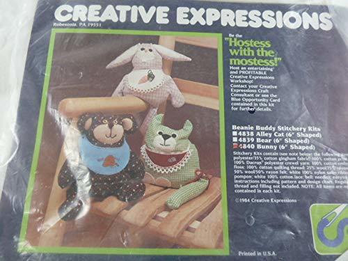 Vintage Creative Expressions Bunny Stitchery kit 6" Shaped with All Materials 19 - $17.81