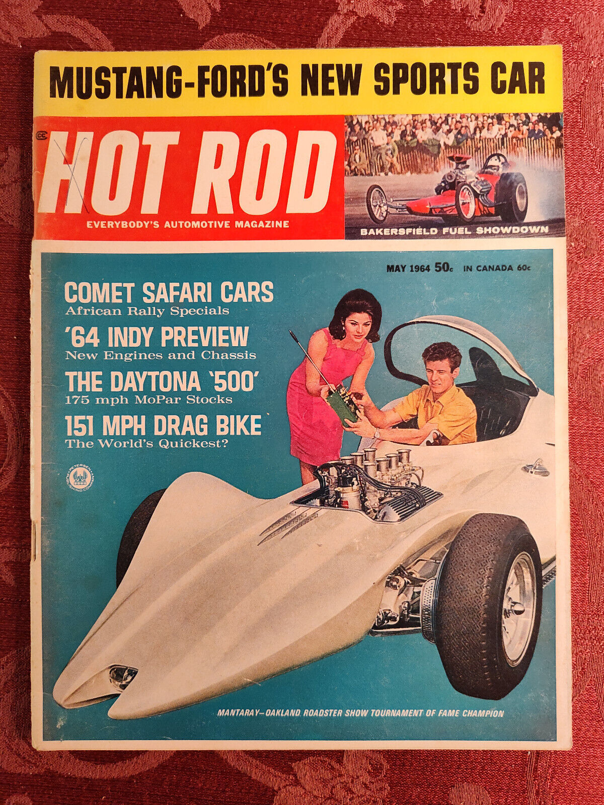 Rare HOT ROD Car Magazine May 1964 Roadsters New Ford sports car Mustang - £16.94 GBP