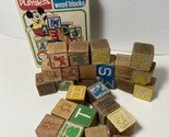 Playskool 1978 Wooden Building Blocks with Box Vintage  includes 26 blocks - $18.08