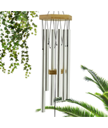 Wind Chimes for outside - 29&quot; Silver Wind Chime Outdoor, Zen Garden Chim... - £31.30 GBP