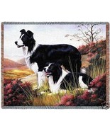 72x54 BORDER COLLIE Dog Tapestry Afghan Throw Blanket - £49.61 GBP