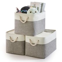 HOdo Home 3PCS Fabric Storage Bins 15x11x9.5in White Grey Collapsible Cubes - €5,22 EUR HOdo Home 3PCS Fabric Storage Bins 15x11x9.5in White Grey Collapsible Cubes - €5,22 EUR