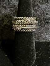 Premiere Designs braided silver ring size 6 - £3.10 GBP
