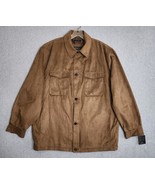 Claiborne Outerwear Suede Shacket Mens L Brown Leather Shirt Jacket Butt... - $1,698.19 MXN