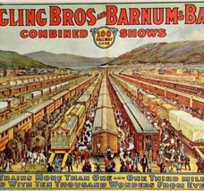 1961 Ringling Bros Barnum Bailey Railway Greatest Show Railroad Print Ca... - £39.31 GBP