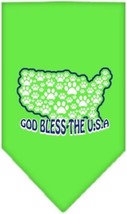 Mirage Pet Products God Bless USA Screen Print Bandana for Pets, Small, Lime Gre - £12.04 GBP