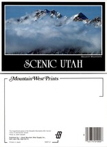 Utah Wasatch Mountain Peaks White and Gray Clouds Vintage Postcard - £7.49 GBP