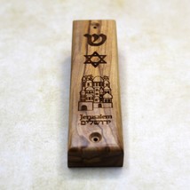 Olive Wood Mezuzah From The Holy Land Jerusalem, Handmade Mezuzah Case, Jewish H - £35.55 GBP