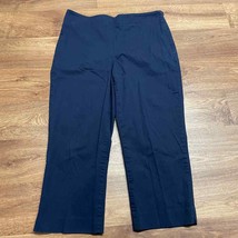 Talbots Heritage Navy Blue Cropped Chino Pants Womens Size 10 Side Zip - £23.66 GBP