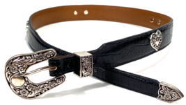 Texas Leather Mfg. Women&#39;s Belt - Heart Conchos - Black - #5496B - Sz. 32 - €24,00 EUR