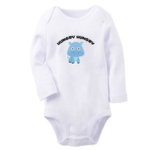 Babies Hungry Hungry Funny Romper Newborn Baby Bodysuit Infant Hippo Jumpsuits - £8.70 GBP