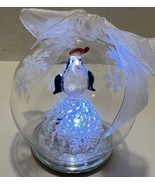 Spun Glass Penguin in Globe White or Color Changing LED Light up Ornament - £10.32 GBP