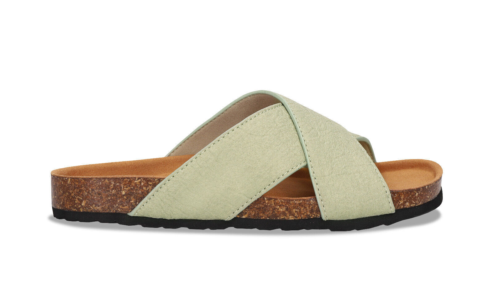 Sandalias veganas unisex destalonadas criss-cross en Piñatex planas ergonómicas