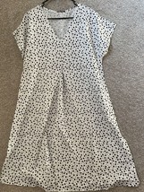 JFN Women’s White &amp; Black All Over Hearts Print Midi House Dress Size XL - £22.91 GBP