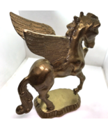 Vintage Solid Brass Pegasus Winged Horse Fantasy Animal Figurine Patina Mod - $24.74