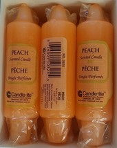 Colony Candle-lite 5&quot; Carriage Candles Boxed Set of 6 Peach (Peach Scent) - £8.98 GBP