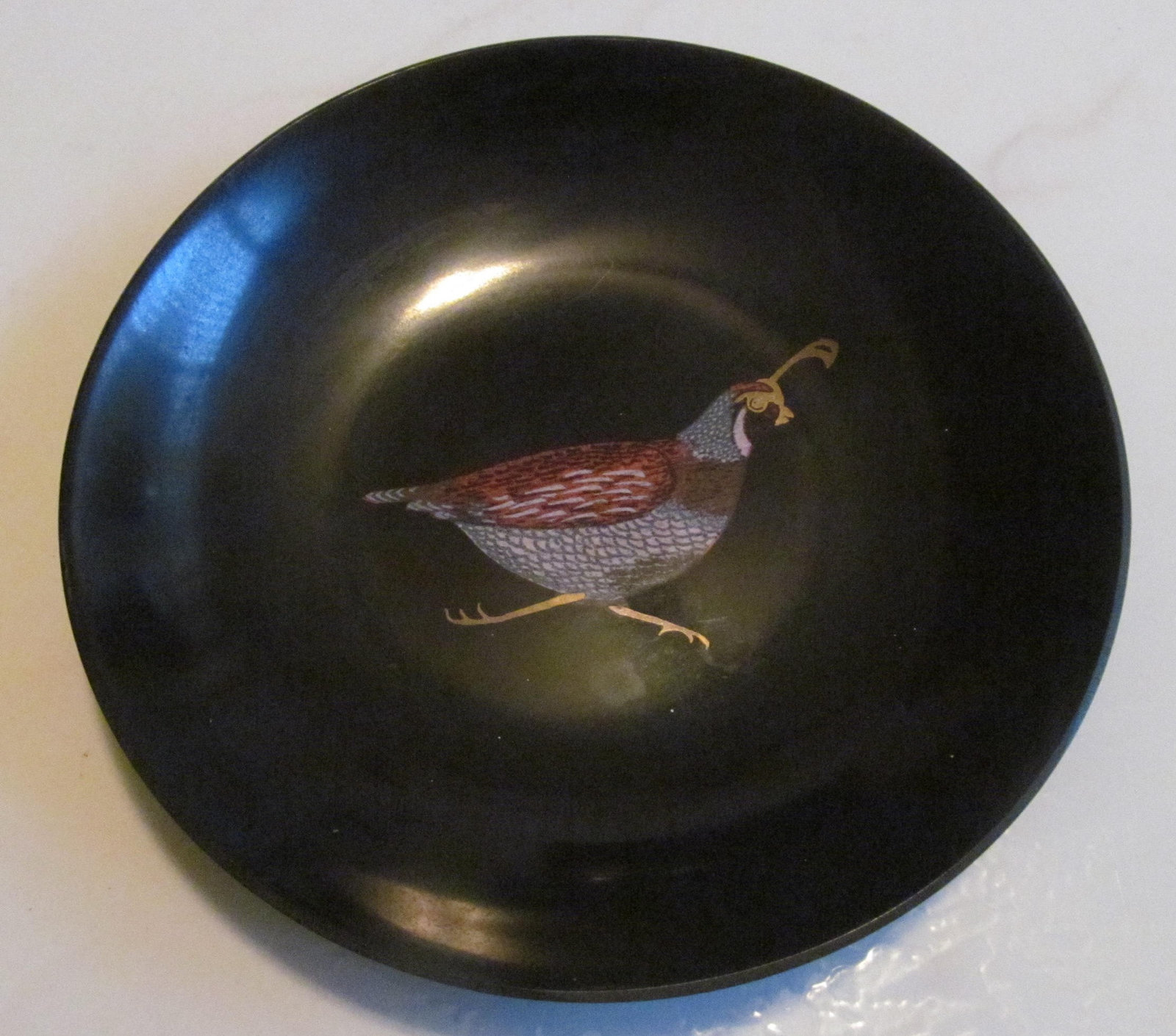 Primary image for Vintage Quail Grouse Pheasant Bird Collectible Bowl/Display By Couroc, CA