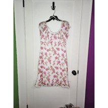 Size Junior&#39;s Large No Boundaries Y2K White/Pink Polka Dot Floral Dress - $12.20