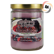 4x Jars Smoke Odor Mulberry Spice Smoke Exterminator Candles | 13oz | 70 Hr Burn - £40.21 GBP