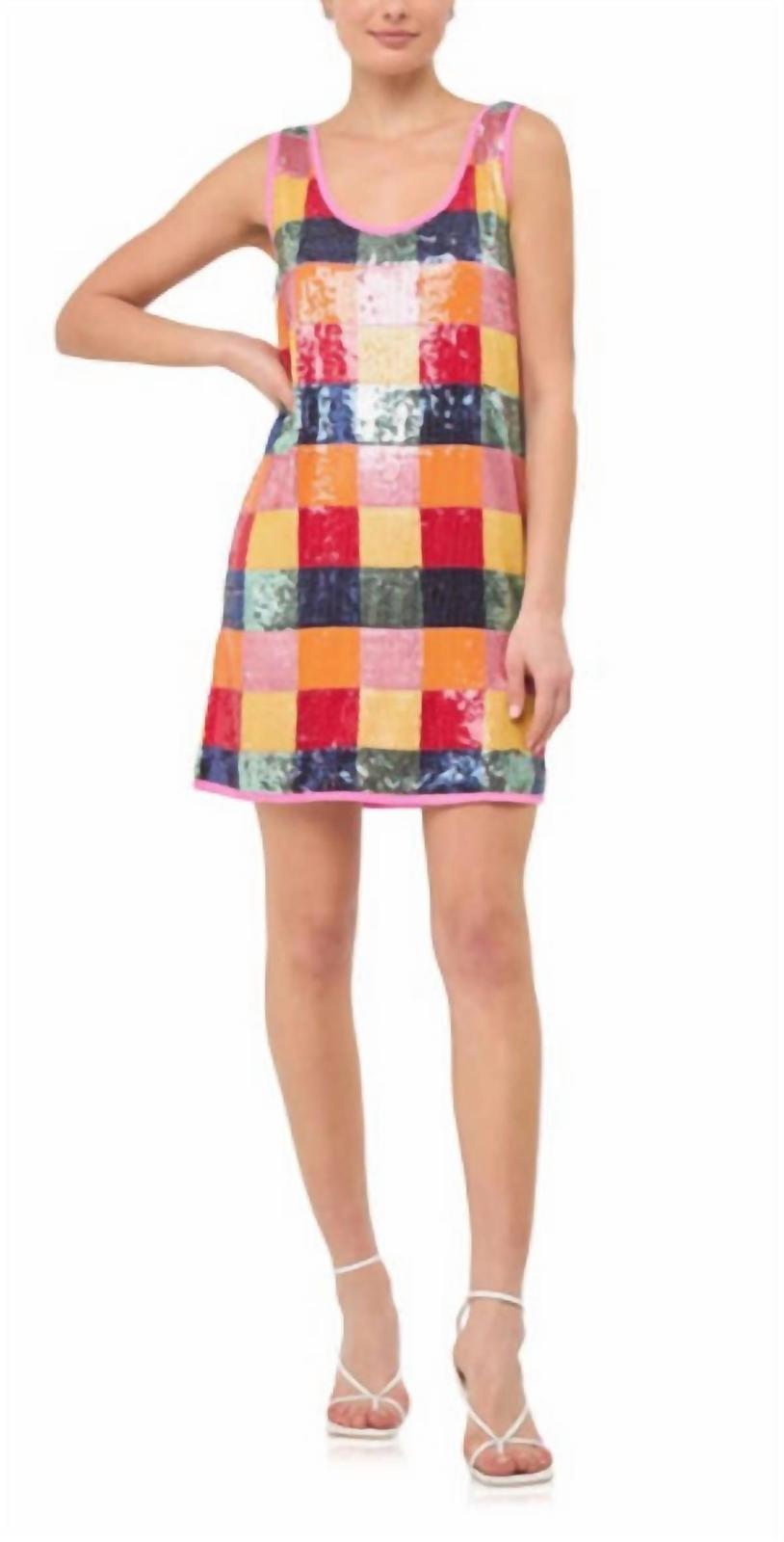 Endless Rose Sassy Sequin Checkered Mini Dress Size S - $72.27