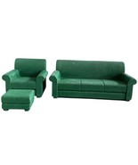 Strombecker Sofa Armchair Ottoman Green 1:12 Upholstered Effect dollhous... - $605.22 MXN