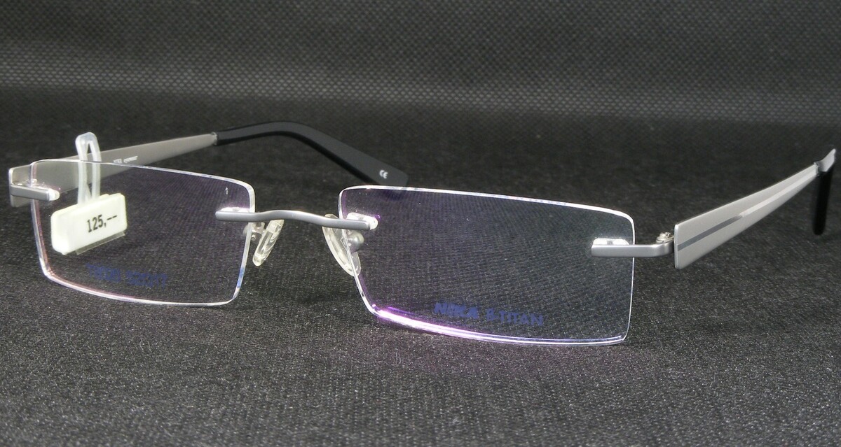 NIKA B-TITAN T8020 EVW004 Lunettes Argentées Uniques Sans Monture 52-17-140mm - $76.03