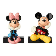 Mickey Mouse Salt Pepper Shakers Disney Minnie Mouse Ceramic 3.75&quot; High - £21.47 GBP
