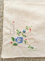 Vintage Antique Ladies Hankie Handkerchief Embroidered Blue Flower Estate - £10.54 GBP