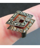 Estate Sale! STERLING SILVER &amp; MARCASITE ring .925 size 8 4.8g SIGNED &quot;A... - $32.71