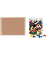 White Cork Board Notice Board, 16&quot;X 12&quot; &amp; 100 Color Push Pins - $13.85