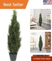 Elegant 4FT Faux Cedar Pine Tree with Bendable Branches for Indoor/Outdo... - $1,681.19 MXN