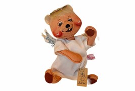 Annalee Doll vtg Creepy toy figure 1993 Angel anthropomorphic Teddy Bear Halo  - £31.61 GBP