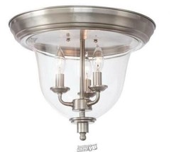 Home Decorators 15 in. 3-Light Brushed Nickel Flush Mount with Clear Gla... - $1,150.87 MXN
