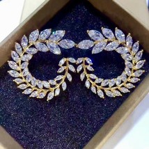 14k Jaune Plaqué Or Manchette Clou Boucles Simulé Diamant Tendance Pour Sa Gifts - £168.28 GBP